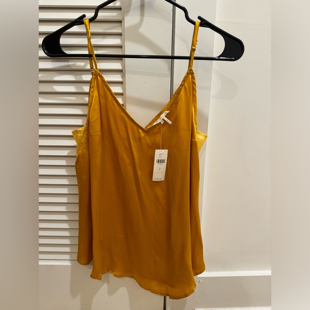 NWT beautiful goldenrod 100% silk cami